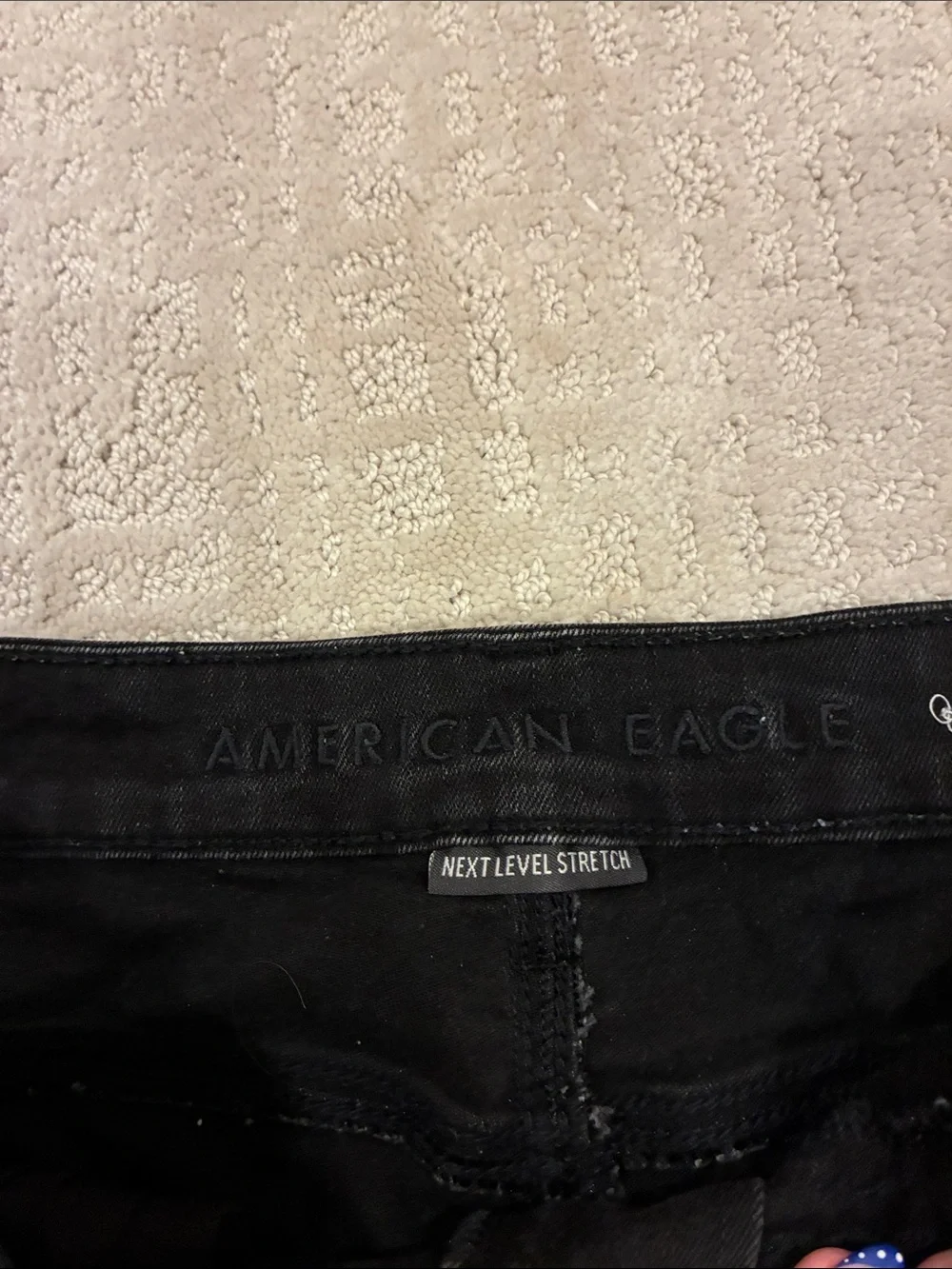 American Age Black Distressed High-Rise Jean Shorts